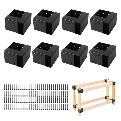 Workbench Bracket Kit, 8Pcs 3-Way Steel Brackets Fit 2x4 & 4x4 Wood