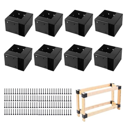Workbench Bracket Kit, 8Pcs 3-Way Steel Brackets Fit 2x4 & 4x4 Wood