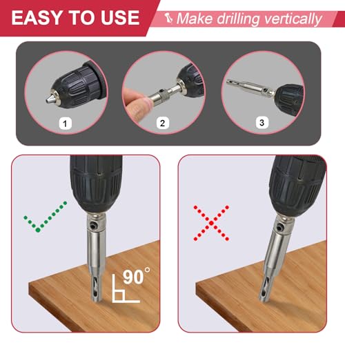 4pcs Self Centering Drill Bit Set, Hinge Drill Bits - 5/64", 7/64", 9/64", 11/64" - size: 5/64, 7/64, 9/64, 11/64