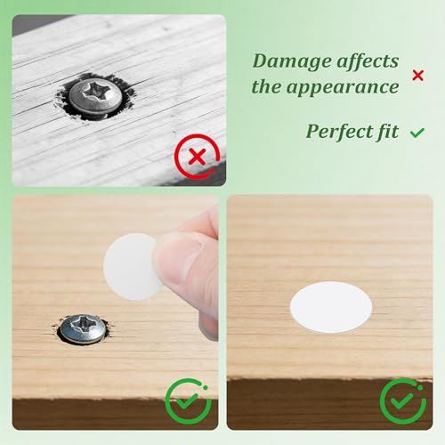 290Pcs Self-Adhesive Screw Hole Sticker, Non-Faded & Dustproof, PVC