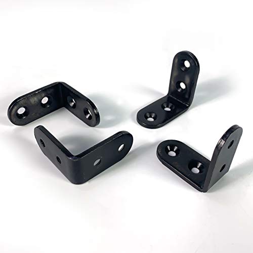 20 Pcs L Corner Brackets 2x2 Inch Black Heavy Duty L Bracket for Joint Right Angle Shelf Support Corner Braces for Shelves, Wood Furniture, Cabinet with Screws (20 Pack)