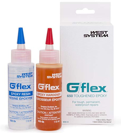 West System G/Flex 650 Epoxy Adhesive, 2 x 4 oz | Toughened & Flexible