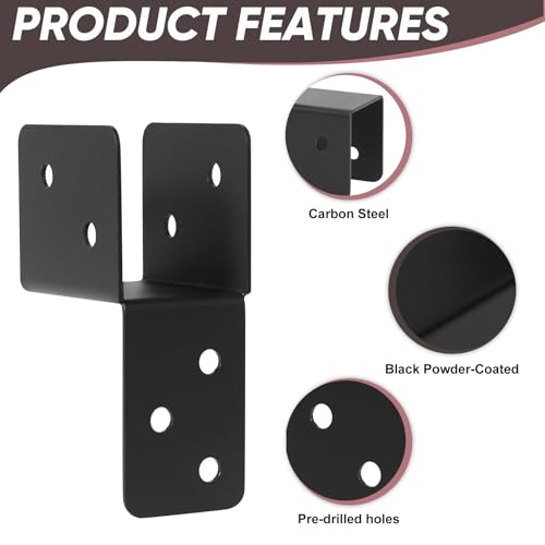 8-Pack 2x4 Post Caps Tie Bracket Beam Header Strap Mount for Wood - size: 2''X4'', style: Style 2