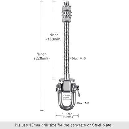 SELEWARE Heavy Duty Swing Hanger with Bearings, 6 Pack Porch Swing Hardware - color: D: 6 Pack