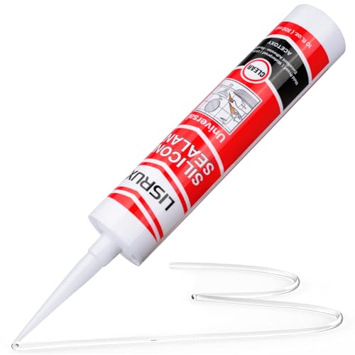 LISRUX Advanced Clear Silicone Caulk for Kitchen & Bathroom,10 fl oz Cartridge,1 Pack,100% Waterproof RTV Silicone Sealant,Stronger Adhesion,Shrink & Crack Proof - color: Clear, size: 1P