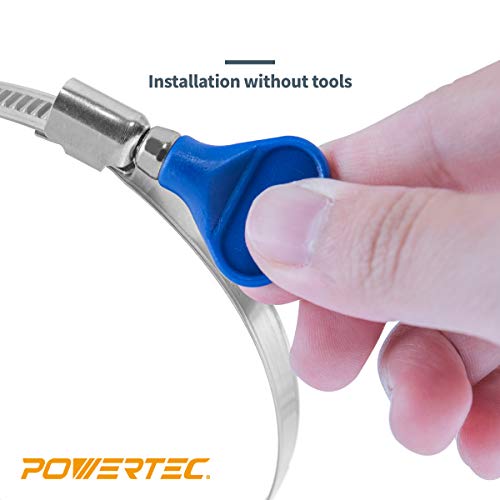 POWERTEC 70262-P2 2-1/2 Inch Key Hose Clamp, Thumb Screw Key Adjustable Stainless Steel Hose Clamps for Dust Collection, Dust Collector and Dryer Vent Hose, Pipe Clamp, RV Clamp,Worm Gear Clamp,20pack - size: 2-1/2 Inch, style: Key clamps (20 PK)