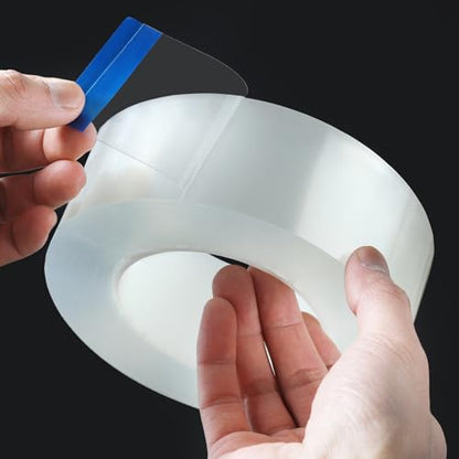 Transparent Weather Sealing Tape, Clear Draft Isolation Film Tape for Door Draft Stopper, Adhesive Tape for Doors, Windows and Shower Glass Gaps - No Residue (2 Inch x 66Ft) - size: 2in-66ft