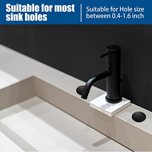 LEIFIDE 2 Pcs Kitchen Sink Faucet Hole Cover, Black - color: Black