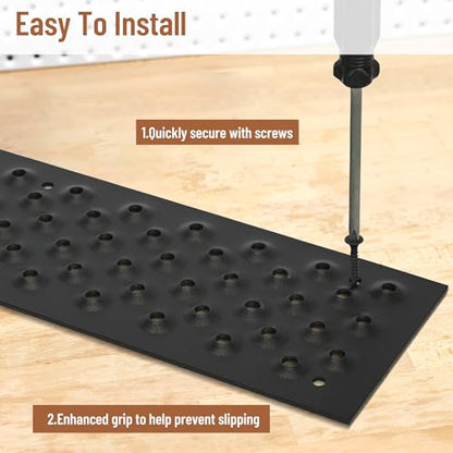 30 x 3.75 Inch Aluminum Stair Tread, 8 Pack Non Slip Metal Nosing - color: Black