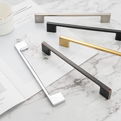 KOOFIZO 10 Pack 5 in Brushed Nickel Cabinet Pulls, Drawer Handles P01 - color: Brushed Nickel, size: 5" CC - 10Pcs