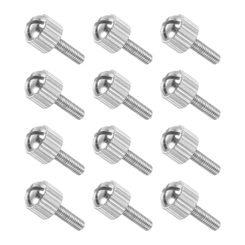 MECCANIXITY 12 Pcs M3x10mm PC Computer Case Thumbscrews, Carbon Steel Nickel Plated Knurled Thumb Screws Bolts Fasteners for Computer Cover, Motherboard, Fan, Power Supply, Silver - color: Silver, size: M3x10mm