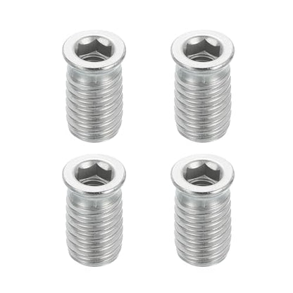 MECCANIXITY 4Pcs Threaded Inserts Nuts, M6x20mm Hex Socket Drive Nut Inserts for Wood - 304 Stainless Steel Screws Furniture Screw in Nuts Bolt Fastener Connector Wood - size: M6x20mm