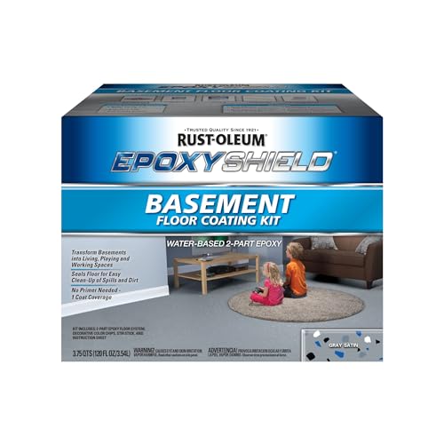 Rust-Oleum EpoxyShield Satin Gray Basement Floor Coating Kit - color: Gray