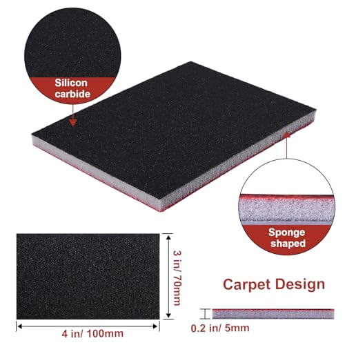 22 Pcs Sanding Sponge 400 Grit Sandpaper Assortment, Washable & Reusable Sanding Blocks for Wood, Metal, Drywall, Glazing, Wet Dry Sandpaper for Smooth Finishing - size: 400 Grit