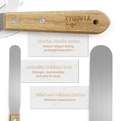 7-Piece Professional Caulking Spatula Set with Wooden Handle - color: 7PCS