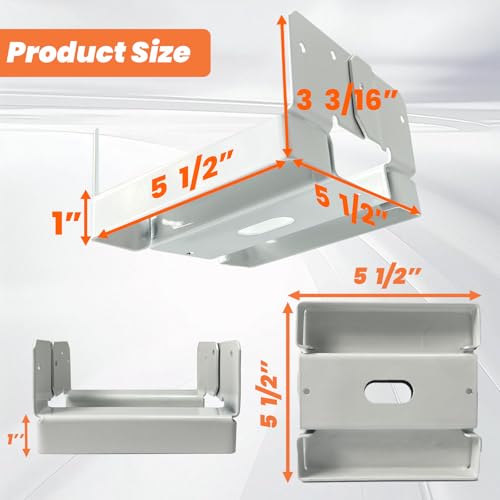 1PCS 6x6 Post Base for Concrete Heavy Duty White E-Coated - color: White, size: 6X6