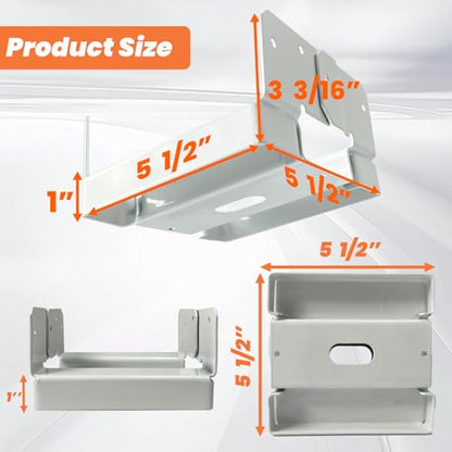 1PCS 6x6 Post Base for Concrete Heavy Duty White E-Coated - color: White, size: 6X6
