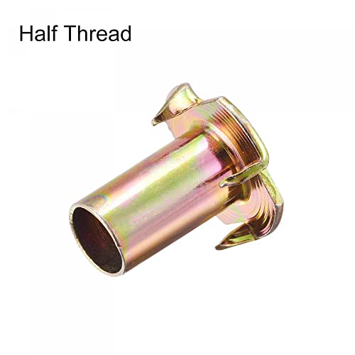 uxcell M10x24mm T-Nuts 4 Pronged Tee Nut Carbon Steel Threaded Inserts for Wood 24pcs - size: M10x24mm