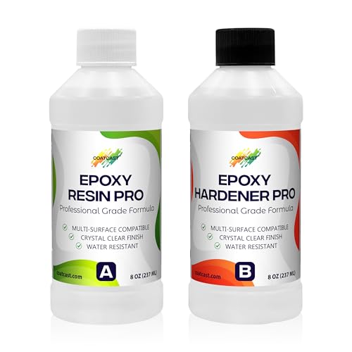 Epoxy Resin Pro 16 Oz Kit – Clear High-Gloss Finish for Coating Wood, Concrete, Stone & More | Strong, Durable, Self-Leveling | Perfect for Arts & Crafts, Table Tops & More!