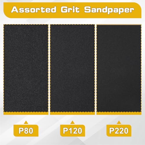 10PCS Hand Abrasive Sanding Sheets Premium Sand Paper 220 Grit Sandings Sheets 9" x 11" Sandpaper for Wood Metal Automotive Furniture Woodworking Clip-On, Hand Sanding Blocks - style: 220grit