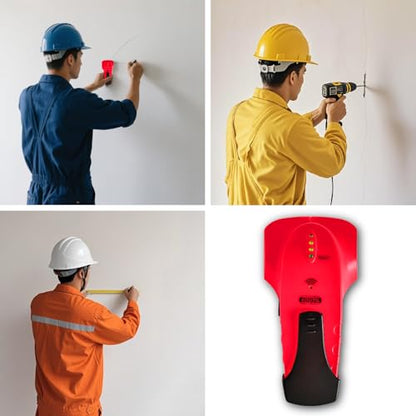 Stud Finder Wall Scanner Wood and Metal Detector Sensor for 3/4 inch Thickness Wall (Red) - color: Red