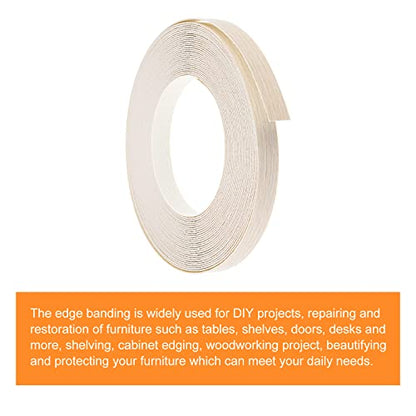 uxcell Edge Banding, 3/4 inch x 49.2ft Pre-Glued Wood Veneer Edging Iron-on Flexible Edge Banding for Cabinet Repair Furniture Restoration, Oak - size: 3/4 Inch x 49.2ft