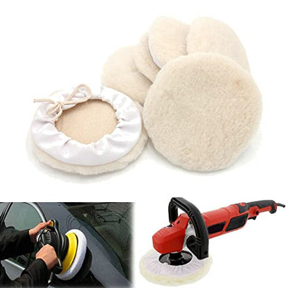 YWBL-WH Wool Polishing Pads, 7 Inch 6-Pack
