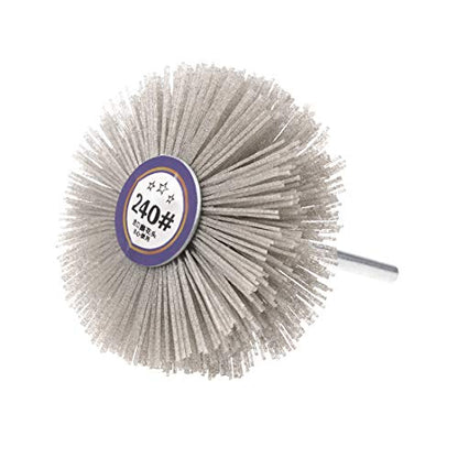 uxcell Nylon Wheel Brush 240 Grits Abrasive Grinding Head with 6mm Threaded Shank - style: 240 Grit