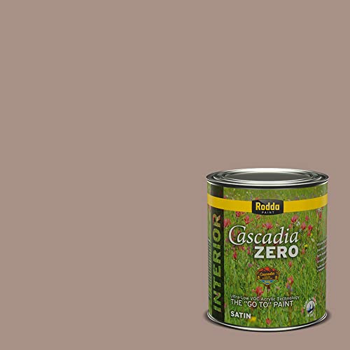Rodda Paint CASCADIA ZERO Interior Satin Paint & Primer in One, Quart, Bush Buck - color: Bush Buck, size: 32 Fl Oz (Pack of 1)