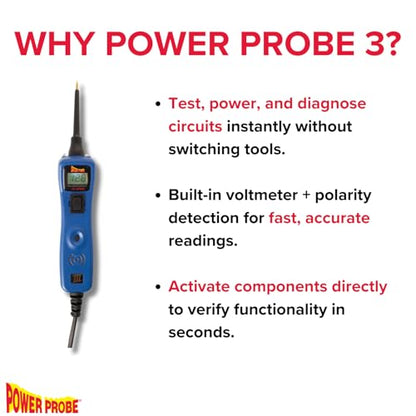 Power Probe 3 Circuit Tester Kit with Case & Accessories (PP319FTCBLU) - color: Blue - Limited Edition