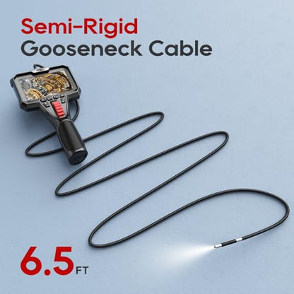 TOPDC Two-Way Articulating Borescope Camera, 1920P, 4.3" Screen, 6.5FT - size: 6.5ft / 6.1mm
