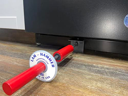 USA Made Stepsaver Professional Floor Installation Tool Lam-Hammer. No more pry or pull bars while preventing wall and floor damage. Must-have tool for engineered floor installation.
