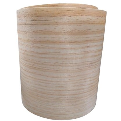 Pre-glued Pine Wood Veneer Sheet,8.5''x 98'',Quarter Cut,Iron On Stick Veneer Roll Without Paper,Hot Melt Self Adhesive Edge Banding Tape for Cabinet Furniture Plywood Speaker Door Renovation