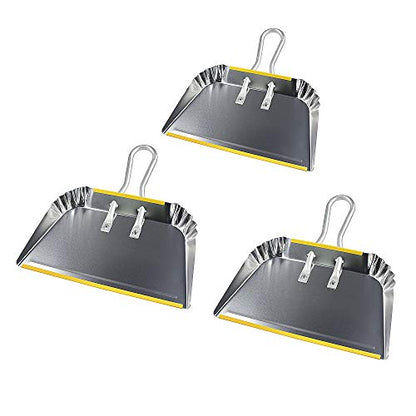 3-Pack 17" Heavy Duty Metal Dust Pans - size: 3 Count (Pack of 1)