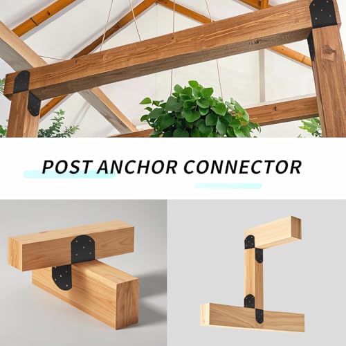 4 Pcs 6"x 6" Deck Post Caps Tie Brackets|Ineer Size(5.6"x 5.6") - size: 6"x 6" - 4 Pieces, style: Deck Post Caps Tie Brackets
