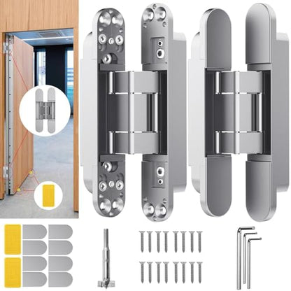 7" Hidden Door Hinge/Concealed Hinges,Invisible Hinges - color: silvery, size: 7 inches