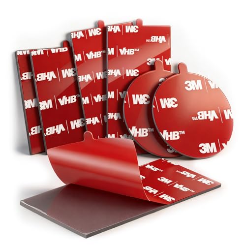 3M Double Sided Pads, Heavy Duty, 2 Square, 2 Rectangle & 2 Round, 6 Pack - size: 2.2"+1.5"×3"+2.8"(6 Pack), style: Variety Pack