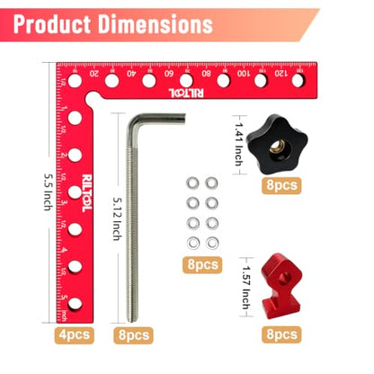 Corner Clamps for Woodworking, 4Pcs 5.5"×5.5" 90 Degree Clamp
