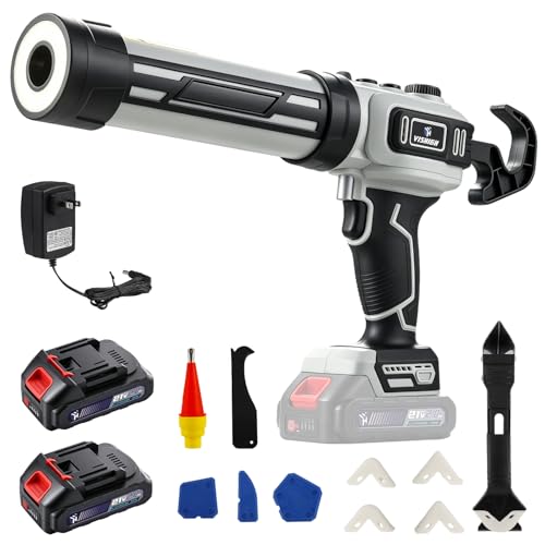 VISHIGH Cordless Caulking Gun Brushless, w/ 2 Batteries for 10oz/300ml