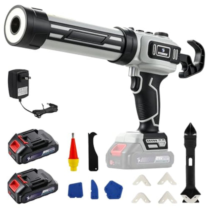 VISHIGH Cordless Caulking Gun Brushless, w/ 2 Batteries for 10oz/300ml