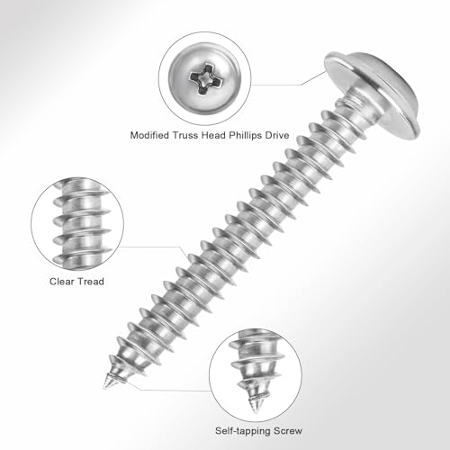#8 x 5/8" Phillips Modified Truss Head Wood Screws 100pcs ZGLS-04 - size: #8 x 5/8"