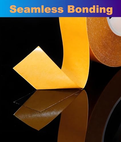 Ultra-Thin Double Sided Tape 1/2 inch by 66FT Two Sides Sticky Tape with Transparent Adhesive, for DIY Arts & Crafts, Scrapbook, Gift Wrap, Card Making, Fixed Clothes, Wall Poster Mounting, LED Strips - size: 0.5 inch x 66 feet
