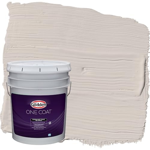 Glidden One Coat 5 gal. My Alibi/Beige Flat Exterior Paint with Primer - color: My Alibi, size: 640 Fl Oz (Pack of 1)
