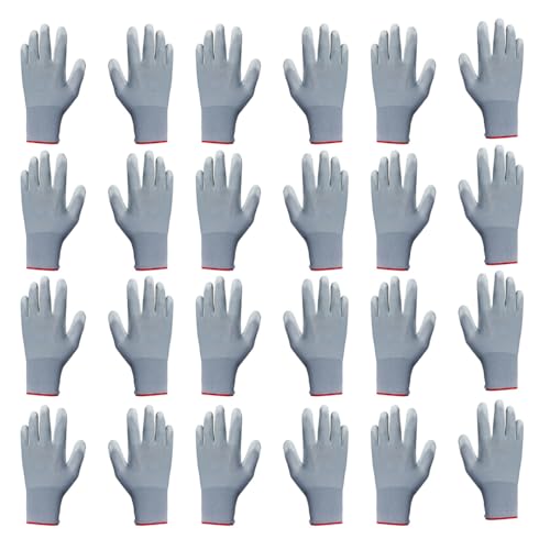 Anti-Static Work Gloves, Nylon Vinyl Wrap Gloves (12Pairs) - size: 12Pairs