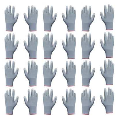 Anti-Static Work Gloves, Nylon Vinyl Wrap Gloves (12Pairs) - size: 12Pairs