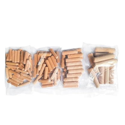 ALBO 100 Pcs. Fluted Wood Dowel Pin Kit, 1/4, 5/16, 3/8 & 1/2 Inch - size: Set 100pcs 1/2 + 3/8 + 5/16 + 1/4 inch