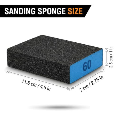 8 Pack Sanding Sponge Blocks,60 Grit Cuttable Washable Reusable Wet Dry Sanding Blocks for Drywall, Wall, Metal, Wood Furniture, Woodworking, Home Renovation - color: 60 Grit