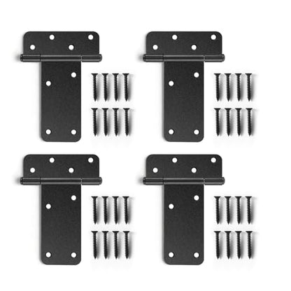 6 inch Gate Hinges,280 Lbs Capacity, Matte Black,4 Pack Heavy Duty Hinge - size: 6“-4 pcs-Matte Black