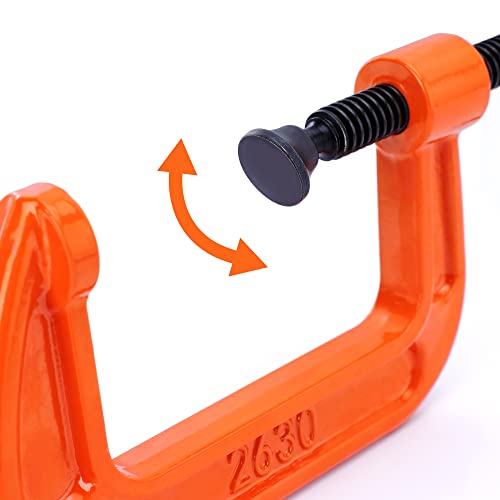 PONY Malleable Iron C-Clamp Set, 3-Piece, (1", 2", 3") - size: 1"+2"+3"