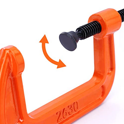 PONY Malleable Iron C-Clamp Set, 3-Piece, (1", 2", 3") - size: 1"+2"+3"